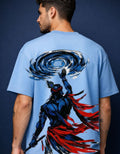 Krishna Divine Oversized Graphic T-Shirt – Sky Blue