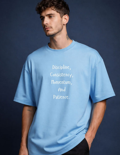 Krishna Divine Oversized Graphic T-Shirt – Sky Blue